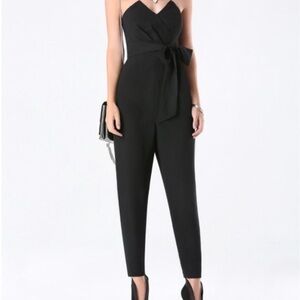 bebe Black Strapless Jumpsuit